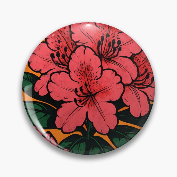 Item preview, Retro Pop Art Poster Illustration of Rhododendron Flowers | Bold Alpine Bloom Print with Lush Petals & Mountain Garden Aesthetic | Vintage Botanical Wall Art Decor designed and sold by PaintedPixels01.
