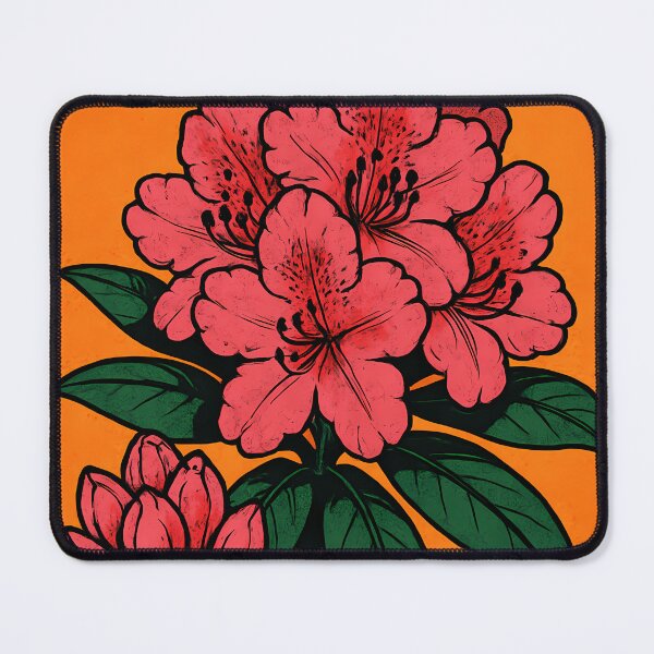 Item preview, Retro Pop Art Poster Illustration of Rhododendron Flowers | Bold Alpine Bloom Print with Lush Petals & Mountain Garden Aesthetic | Vintage Botanical Wall Art Decor designed and sold by PaintedPixels01.