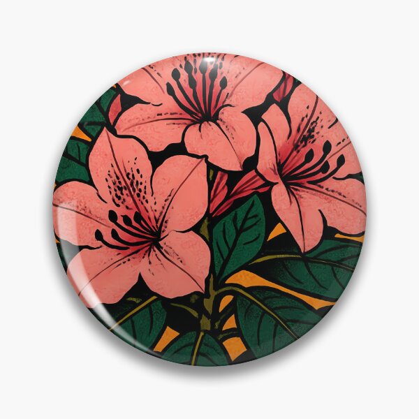Item preview, Retro Pop Art Poster Illustration of Rhododendron Flowers | Bold Alpine Bloom Print with Lush Petals & Mountain Garden Aesthetic | Vintage Botanical Wall Art Decor designed and sold by PaintedPixels01.