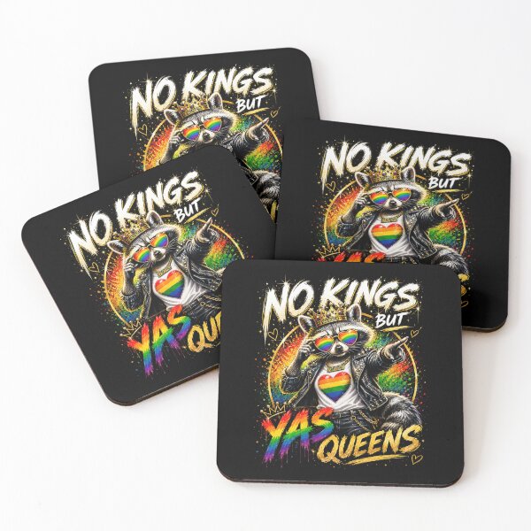 Item preview, No Kings But Yas Queens - Rainbow LGBTQ Ally Raccoon Pride designed and sold by elongatedjazz.