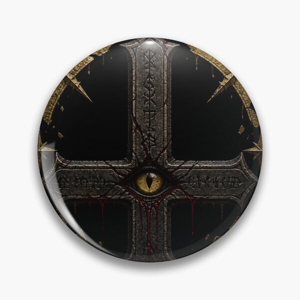 Item preview, Inverted Stone Cross With Wolf Eye designed and sold by GeoWhimsy Studio.