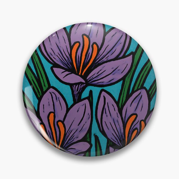 Item preview, Retro Pop Art Poster Illustration of Saffron Crocus Flowers | Bold Golden Spice Bloom Print with Vibrant Purple Petals & Luxury Botanical Aesthetic | Vintage Floral Wall Art Decor designed and sold by PaintedPixels01.