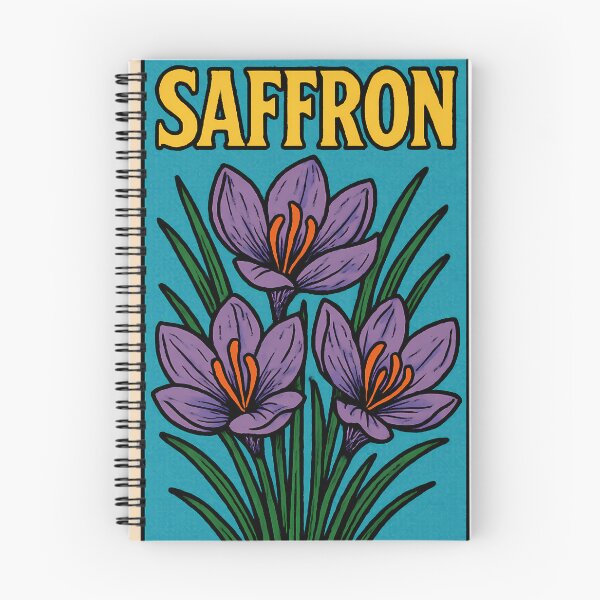 Item preview, Retro Pop Art Poster Illustration of Saffron Crocus Flowers | Bold Golden Spice Bloom Print with Vibrant Purple Petals & Luxury Botanical Aesthetic | Vintage Floral Wall Art Decor designed and sold by PaintedPixels01.