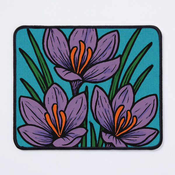 Item preview, Retro Pop Art Poster Illustration of Saffron Crocus Flowers | Bold Golden Spice Bloom Print with Vibrant Purple Petals & Luxury Botanical Aesthetic | Vintage Floral Wall Art Decor designed and sold by PaintedPixels01.