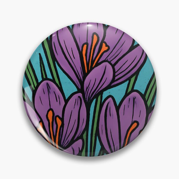 Item preview, Retro Pop Art Poster Illustration of Saffron Crocus Flowers | Bold Golden Spice Bloom Print with Vibrant Purple Petals & Luxury Botanical Aesthetic | Vintage Floral Wall Art Decor designed and sold by PaintedPixels01.