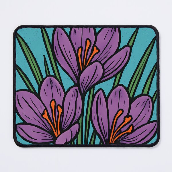 Item preview, Retro Pop Art Poster Illustration of Saffron Crocus Flowers | Bold Golden Spice Bloom Print with Vibrant Purple Petals & Luxury Botanical Aesthetic | Vintage Floral Wall Art Decor designed and sold by PaintedPixels01.