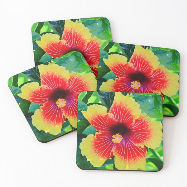 Item preview, Big Red and Yellow Hibiscus in the Bushes designed and sold by jaynerushton.
