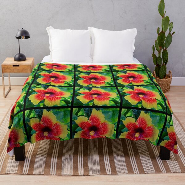Item preview, Big Red and Yellow Hibiscus in the Bushes designed and sold by jaynerushton.