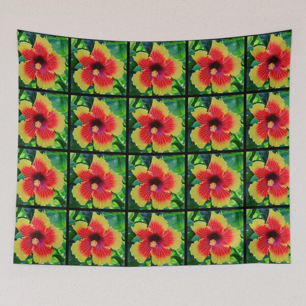 Item preview, Big Red and Yellow Hibiscus in the Bushes designed and sold by jaynerushton.