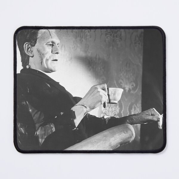 Item preview, Frankenstein on Cigarette Break, Black and White Old Photo designed and sold by modernretro.