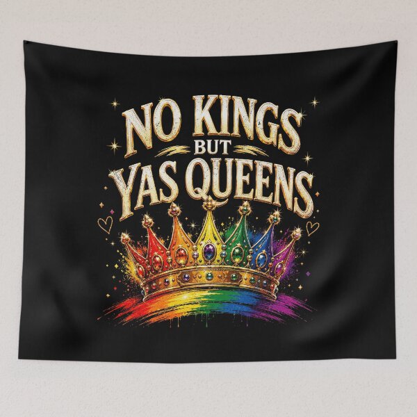 Item preview, No Kings But Yas Queens Love Equality Rainbow LGBTQ Pride designed and sold by elongatedjazz.