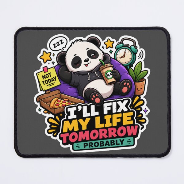 Item preview, I’ll Fix It Tomorrow Panda Sticker  designed and sold by PixoNest.