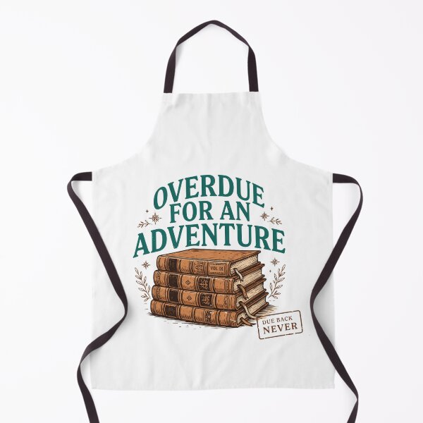 Item preview, Overdue for an Adventure Vintage Library Book Lover Black to school designed and sold by CF_VintageDesign.