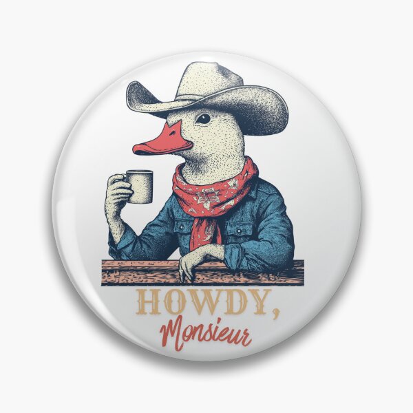 Item preview, Howdy Monsieur Funny Cowboy Duck Coffee Western Humor designed and sold by DustGoldStudio.