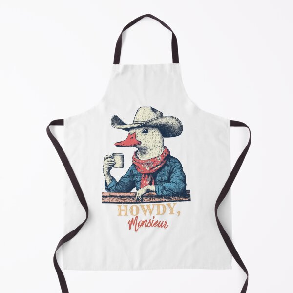 Item preview, Howdy Monsieur Funny Cowboy Duck Coffee Western Humor designed and sold by DustGoldStudio.