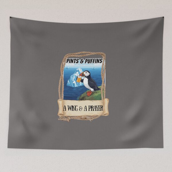 Item preview, PUFFIN SOUVENIR HAVING A PINT ON A WING AND A PRAYER designed and sold by VinlandFashion.