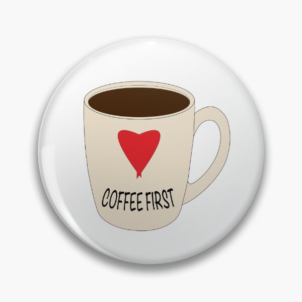 Item preview, Coffee First Heart Mug Sticker | Cute Coffee Lover Design designed and sold by Preyer Made.