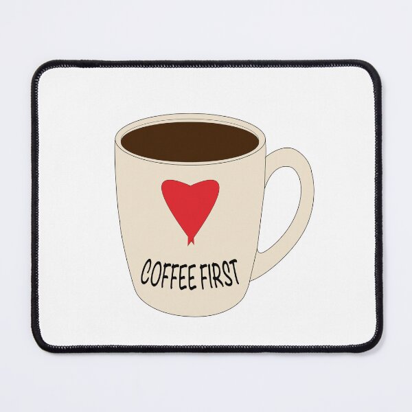Item preview, Coffee First Heart Mug Sticker | Cute Coffee Lover Design designed and sold by Preyer Made.