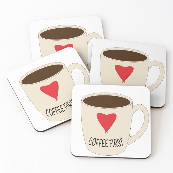 Item preview, Coffee First Heart Mug Sticker | Cute Coffee Lover Design designed and sold by Preyer Made.
