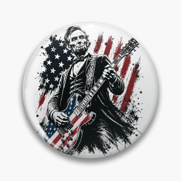 Item preview, Abraham Lincoln Playing Guitar 4th July 250th Anniversary designed and sold by TynesDesign.