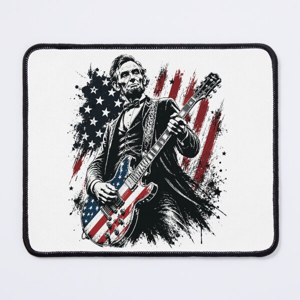 Item preview, Abraham Lincoln Playing Guitar 4th July 250th Anniversary designed and sold by TynesDesign.