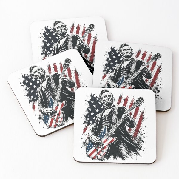 Item preview, Abraham Lincoln Playing Guitar 4th July 250th Anniversary designed and sold by TynesDesign.