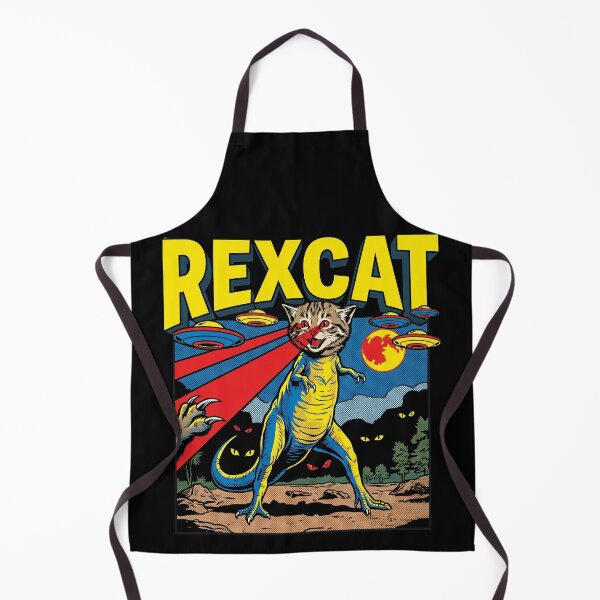 Item preview, Rexcat Attack Funny T-Rex Cat with Laser Eyes and UFOs designed and sold by Kitkin.