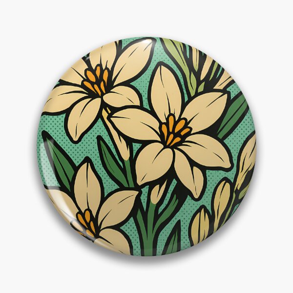 Item preview, Retro Pop Art Poster Illustration of Tuberose Flowers | Bold Night-Blooming Floral Print with Cream White Petals & Fragrant Botanical Aesthetic | Vintage Floral Wall Art Decor designed and sold by PaintedPixels01.