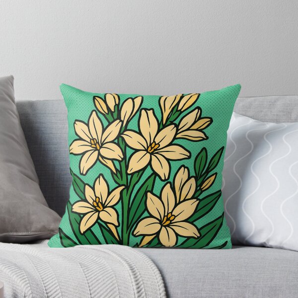 Item preview, Retro Pop Art Poster Illustration of Tuberose Flowers | Bold Night-Blooming Floral Print with Cream White Petals & Fragrant Botanical Aesthetic | Vintage Floral Wall Art Decor designed and sold by PaintedPixels01.
