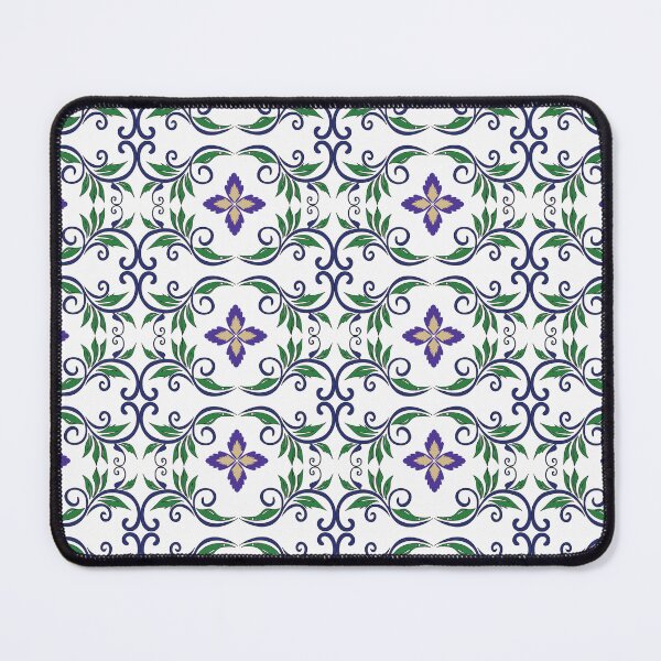 Item preview, Oriental traditional floral seamless ornament pattern in navy blue, purple and gold designed and sold by AjjimaJKM.
