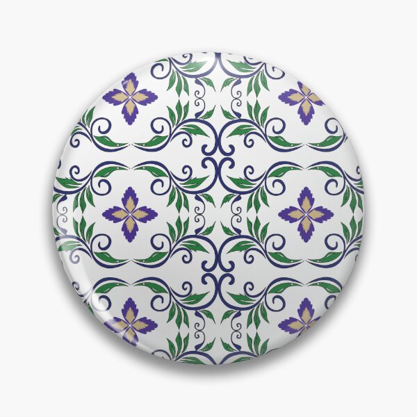 Item preview, Oriental traditional floral seamless ornament pattern in navy blue, purple and gold designed and sold by AjjimaJKM.