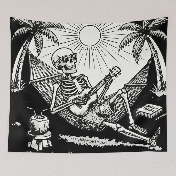 Item preview, Skeleton Playing Ukulele on Hammock  designed and sold by Brexmore3.
