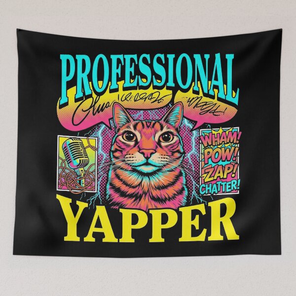 Item preview, Professional Yapper Cat Funny Loud Talkative Feline Humor designed and sold by Kitkin.