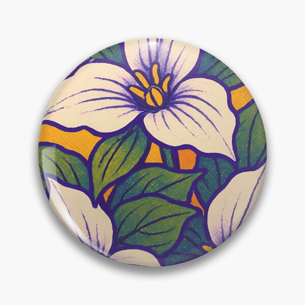 Item preview, Retro Pop Art Poster Illustration of Trillium Wildflowers | Bold Forest Floor Bloom Print with Minimal Botanical Lines & Natural Woodland Aesthetic | Vintage Nature Wall Art Decor designed and sold by PaintedPixels01.