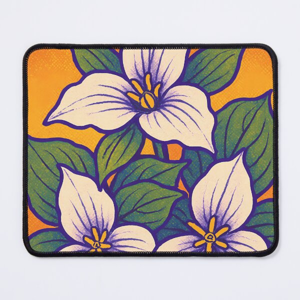 Item preview, Retro Pop Art Poster Illustration of Trillium Wildflowers | Bold Forest Floor Bloom Print with Minimal Botanical Lines & Natural Woodland Aesthetic | Vintage Nature Wall Art Decor designed and sold by PaintedPixels01.