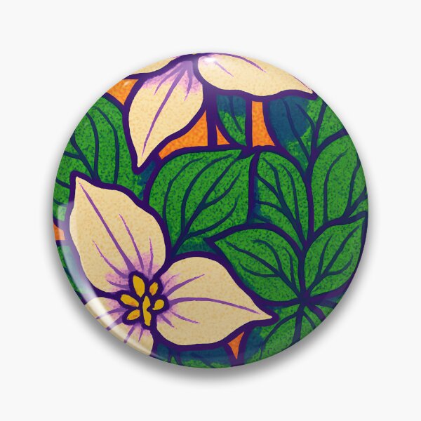 Item preview, Retro Pop Art Poster Illustration of Trillium Wildflowers | Bold Forest Floor Bloom Print with Minimal Botanical Lines & Natural Woodland Aesthetic | Vintage Nature Wall Art Decor designed and sold by PaintedPixels01.