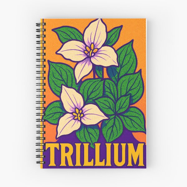 Item preview, Retro Pop Art Poster Illustration of Trillium Wildflowers | Bold Forest Floor Bloom Print with Minimal Botanical Lines & Natural Woodland Aesthetic | Vintage Nature Wall Art Decor designed and sold by PaintedPixels01.