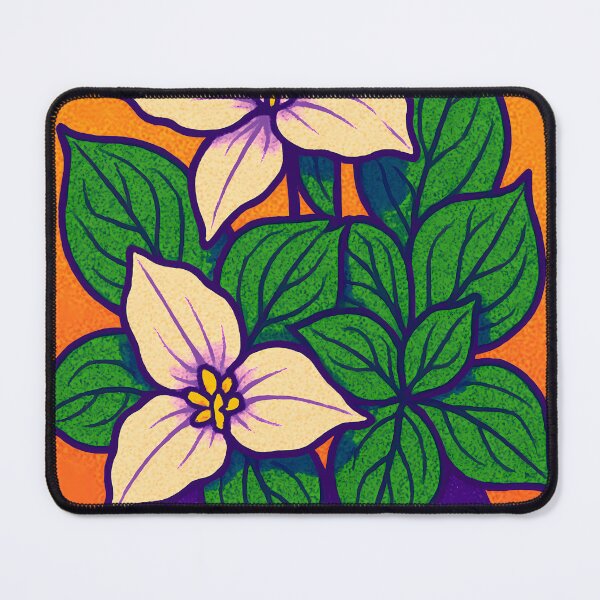 Item preview, Retro Pop Art Poster Illustration of Trillium Wildflowers | Bold Forest Floor Bloom Print with Minimal Botanical Lines & Natural Woodland Aesthetic | Vintage Nature Wall Art Decor designed and sold by PaintedPixels01.