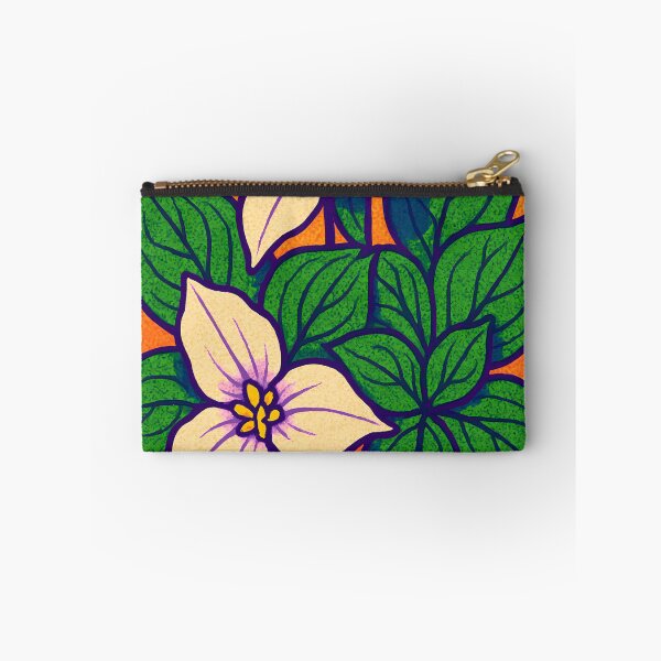 Item preview, Retro Pop Art Poster Illustration of Trillium Wildflowers | Bold Forest Floor Bloom Print with Minimal Botanical Lines & Natural Woodland Aesthetic | Vintage Nature Wall Art Decor designed and sold by PaintedPixels01.
