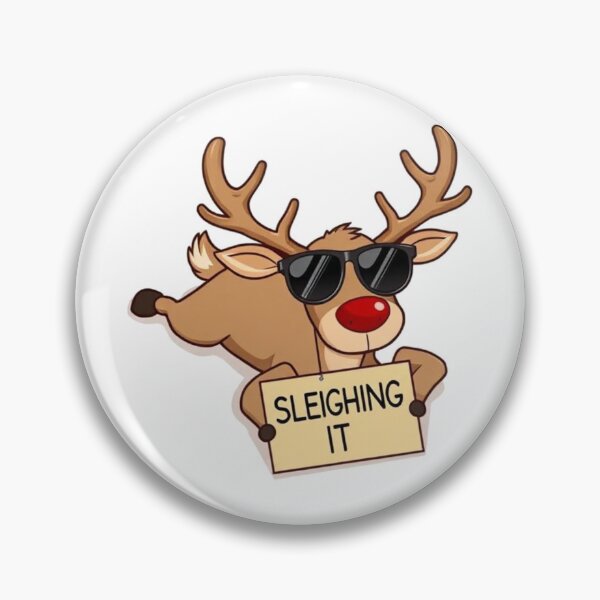Item preview, Funny Sleighing It Cartoon Christmas Reindeer designed and sold by BeautifulVibe.