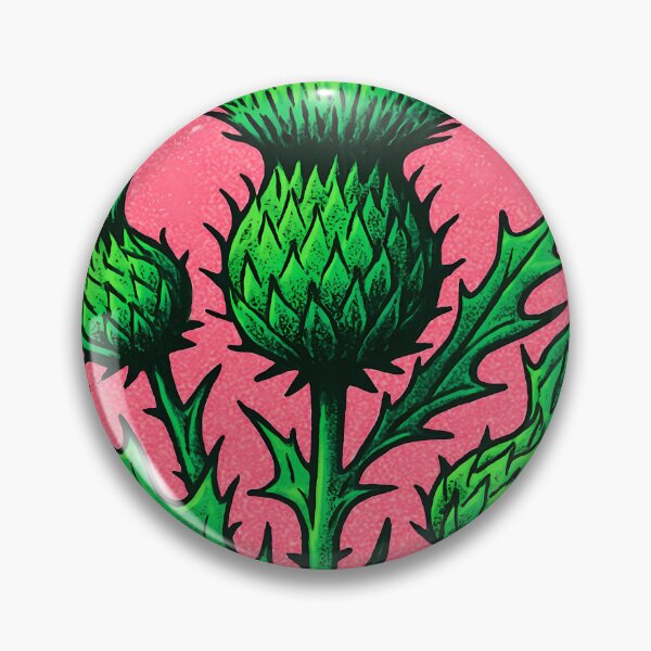 Item preview, Retro Pop Art Poster Illustration of Thistle Flower | Bold Scottish Wild Botanical Print with Spiky Purple Bloom & Vintage Nature Aesthetic | Dramatic Floral Wall Art Decor designed and sold by PaintedPixels01.