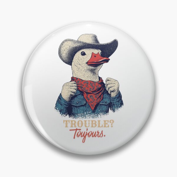Item preview, Cowboy Duck Trouble Toujours Funny Western Sarcastic Duck Gift designed and sold by DustGoldStudio.