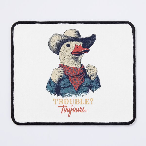 Item preview, Cowboy Duck Trouble Toujours Funny Western Sarcastic Duck Gift designed and sold by DustGoldStudio.