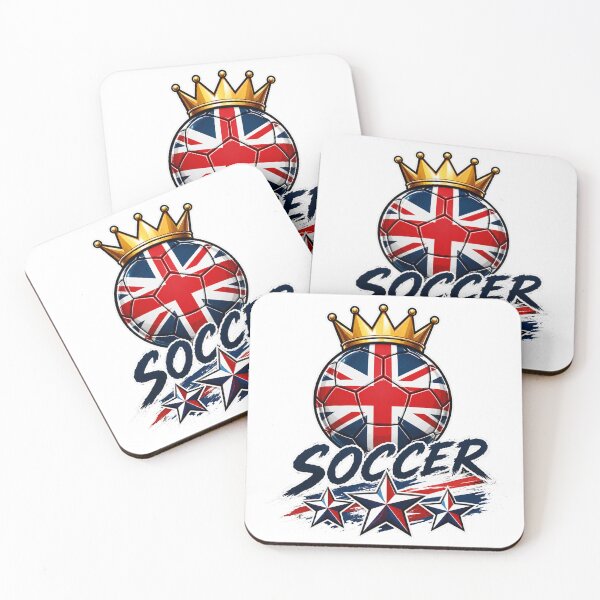 Item preview, England Flag Crowned Soccer Ball designed and sold by QuiteOrbit.