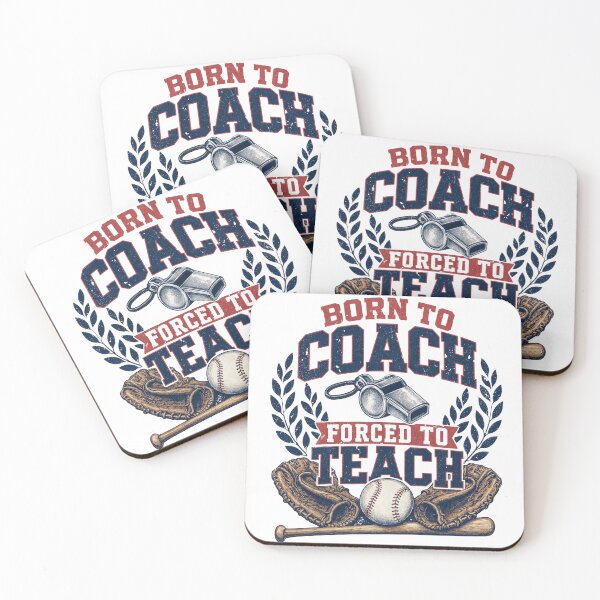 Item preview, Born to Coach Forced to Teach baseball vintage Teacher designed and sold by CF_VintageDesign.