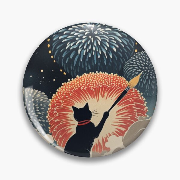 Item preview, Cat Painting the Night Sky Fireworks designed and sold by LEO'S CREATURE　れおずくりーちゃー.