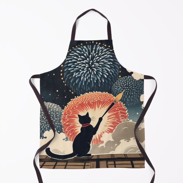 Item preview, Cat Painting the Night Sky Fireworks designed and sold by LEO'S CREATURE　れおずくりーちゃー.