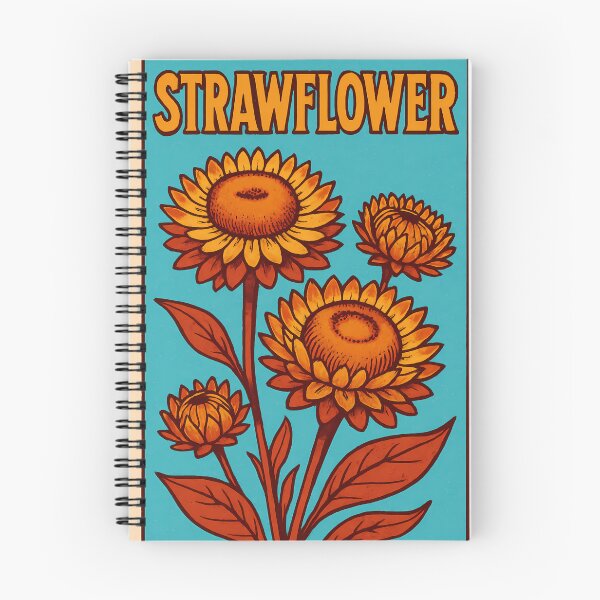 Item preview, Retro Pop Art Poster Illustration of Strawflower Blooms | Bold Everlasting Botanical Print with Vibrant Textured Petals & Vintage Floral Aesthetic | Modern Cottagecore Wall Art Decor designed and sold by PaintedPixels01.