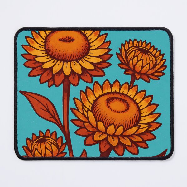 Item preview, Retro Pop Art Poster Illustration of Strawflower Blooms | Bold Everlasting Botanical Print with Vibrant Textured Petals & Vintage Floral Aesthetic | Modern Cottagecore Wall Art Decor designed and sold by PaintedPixels01.