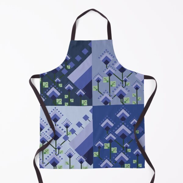 Item preview, Abstract Geometric Floral Pattern in Cool Blue Shades designed and sold by PowerAntShop.